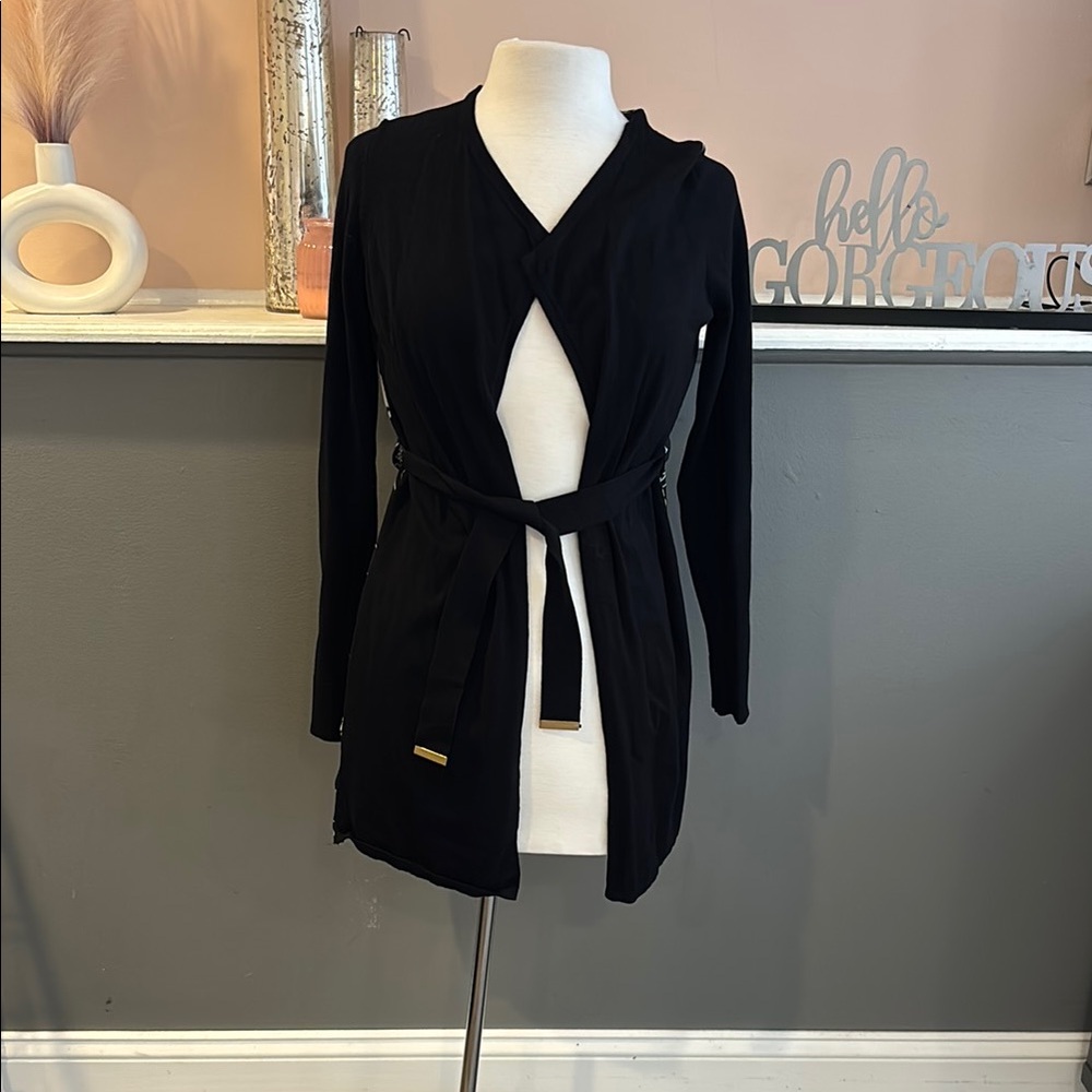 Elegant Black Women's Cardigan and matching pants set